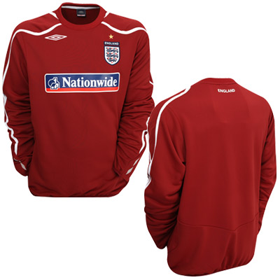 Umbro 08-09 England Training Sweat Top (red) - Kids