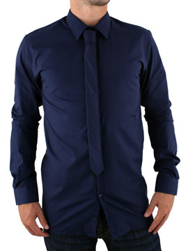 Navy Daniel Plain Shirt and Tie