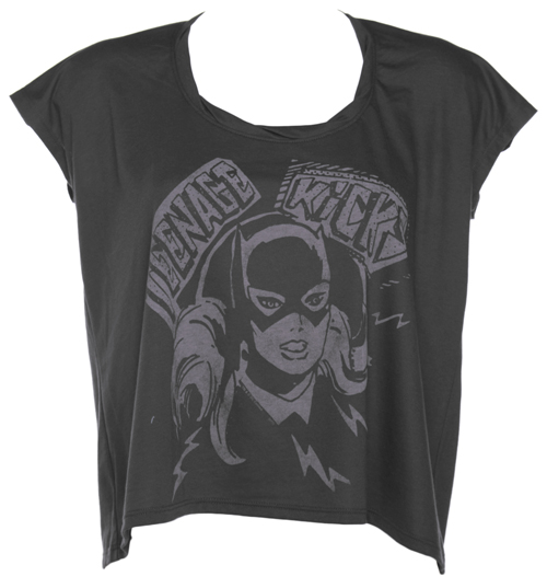 Ladies Batgirl Teenage Kicks Cropped Scoop Neck