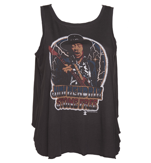 Ladies Black Stone Free Jimi Hendrix Open Back