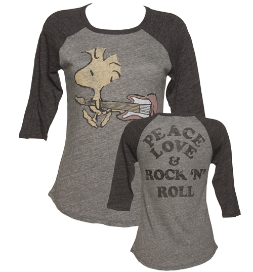 Ladies Grey Triblend Peanuts Woodstock Peace