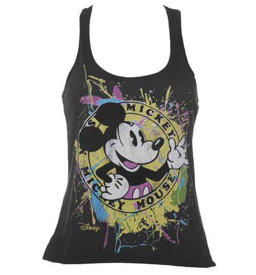 Ladies Mickey Mouse 90s Splatter Racer Back