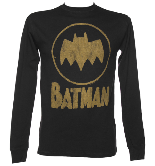 Mens Black Batman Logo Lightweight Pullover