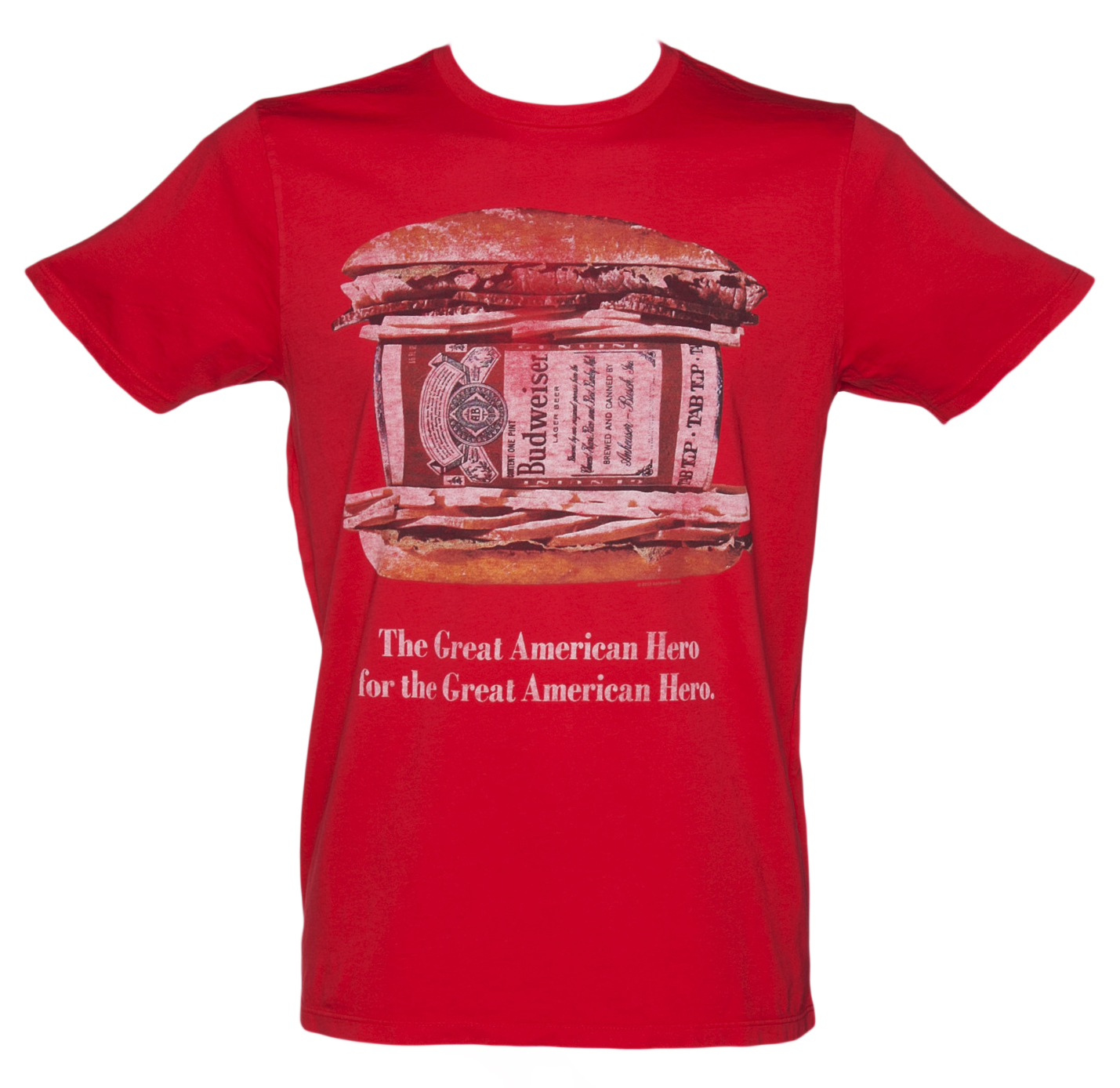 Mens Red Budweiser Hero T-Shirt from Junk