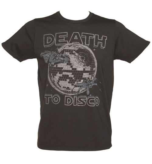 Mens Washed Black Death To Disco Star Wars