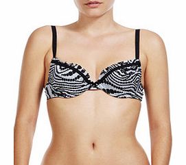 Just Cavalli Black and grey print push-up bra