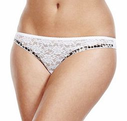 Just Cavalli White lace Brazilian briefs