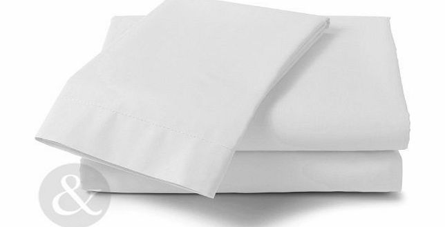 Just Contempo PLAIN FITTED SHEETS Linen Poly Cotton Bedding Bed Fitted Sheet White King Size ( kingsize )