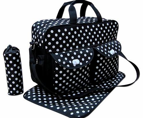 just4baby Black 3pcs Baby Diaper Nappy Changing Bag Set E:Polka Dot