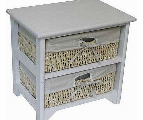 JVL 2-Drawer Wood Maize Storage Cabinet, White