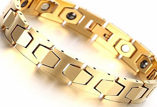 K Mega Jewelry Tungsten Mens Ladies Bracelet, Bangle, Gold Colour, 8.3`` KB907, With Gift Bag