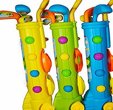 KandyToys Childrens Summer Fun Outdoor Garden Golf Clubs amp; Caddy Game Set