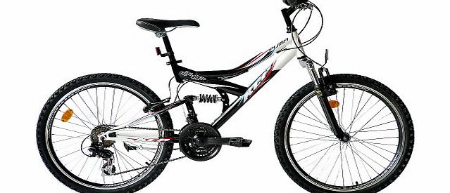 KCP 24`` KCP MOUNTAIN BIKE Youth Kids Bike RITA with 21 speed Shimano white black - (24 inch)