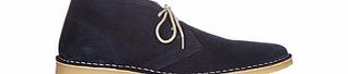 Berner navy blue leather lace-ups