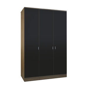 , Mono Black, 3 Door Wardrobe