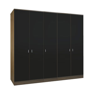 Kingstown - Mono Black 5 Door Wardrobe