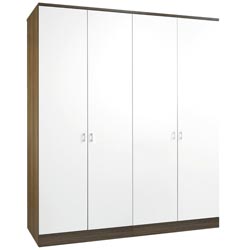 - Mono White 4 Door Wardrobe + Cornice