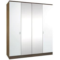 - Mono White 4 Door Wardrobe with