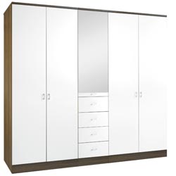 - Mono White 5 Door Wardrobe with