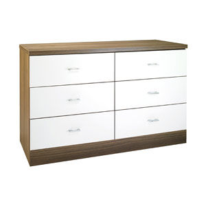 Kingstown - Mono White 6 Drawer Chest