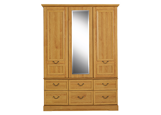 KINGSTOWN FURNITURE LTD Lyon 3 Door Wardrobe With Mirror   Drawers