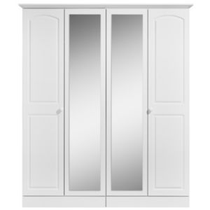 Kingstown Greenwich White 4 Door Mirror Wardrobe