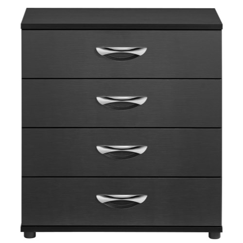 Modern 4 Drawer Chest In Black Graphite