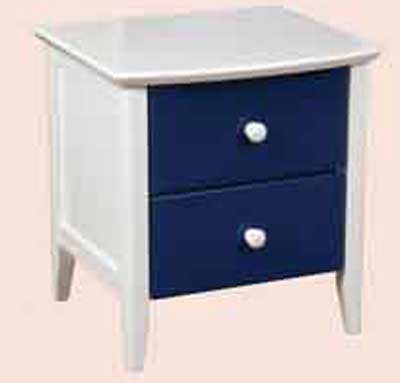 BEDSIDE CABINET 2 DRAWER PINK OR BLUE