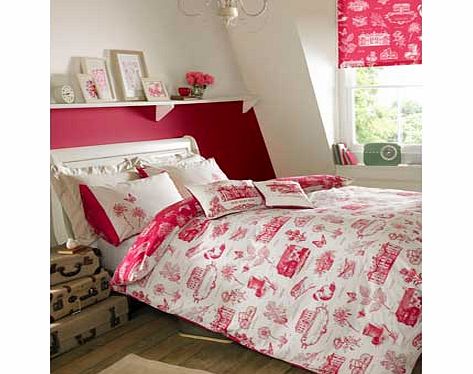 Kirstie Allsopp Harriet Raspberry Duvet Cover -