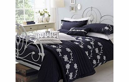 Kirstie Allsopp Lily Bedding Navy Duvet Cover Super King