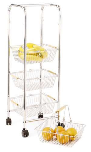 KITCHEN CRAFT Chrome Plated Storage Trolley