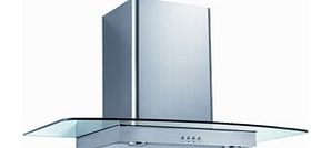 KISCH9GL Glass Chimney Hood 90cm