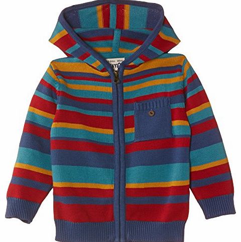 Kite Baby Boys Stripy Knitted Striped Long Sleevegan, Multicoloured, 12-18 Months