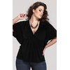 ELLIS RUFFLE SLEEVE TOP in BLACK