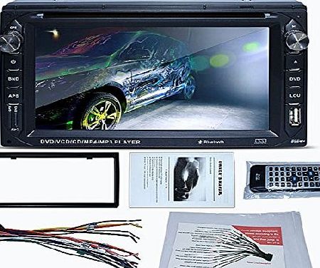 Klarheit Double Din 6.2 Inch Dash Auto Audio CD DVD Player FM Stereo Radio With Bluetooth Free Backup Camera