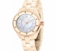 Klaus Kobec Ladies Luna Rose Gold and Beige