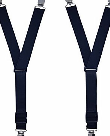 KliSa Y-Style Shirt Stays - 1 Pair - with metal clips