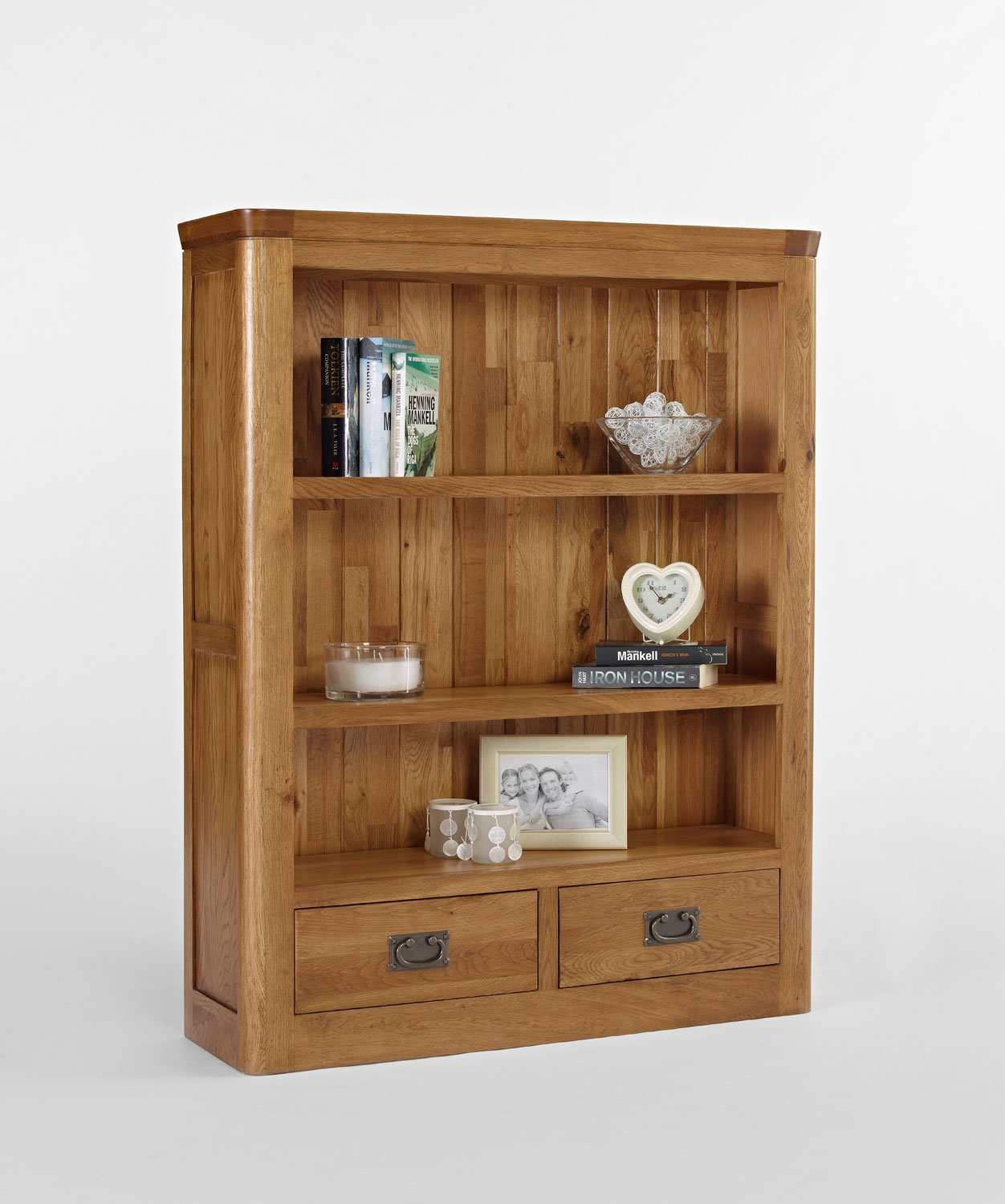 Knightsbridge Oak Small Bookcase with Drawers