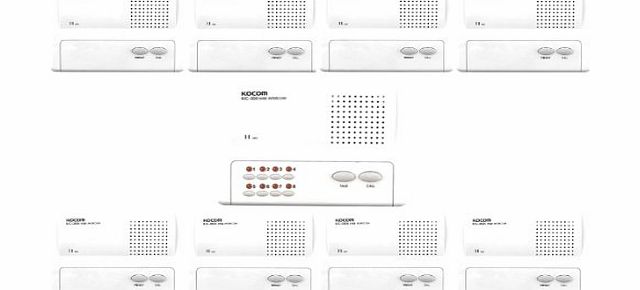 KOCOM C0B-KOCOM 8 WAY HANDSFREE LED OFFICE, HOME /BUSINESS INTERCOM SYSTEM. 8 CHANNEL MASTER AUDIO INTERCOM WITH ONE SLAVE AUDIO INTERCOM