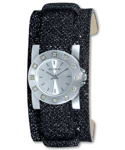 Kookai Ladies Watch with Black Glitter Cuff