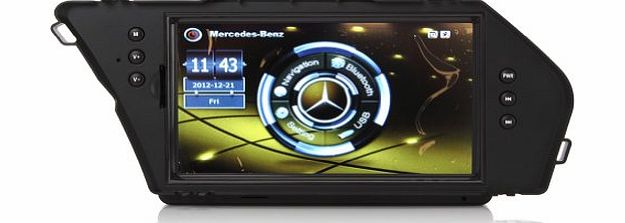 Koolertron Upgrade In Dash Multimedia GPS Navigation System For 2010 2011 2012 Mercedes-Benz GLK-Class GLK-Class GLK 300 Multimedia Car DVD Player w/ Touchscreen Monitor GPS USB Bluetooth Music Suppor