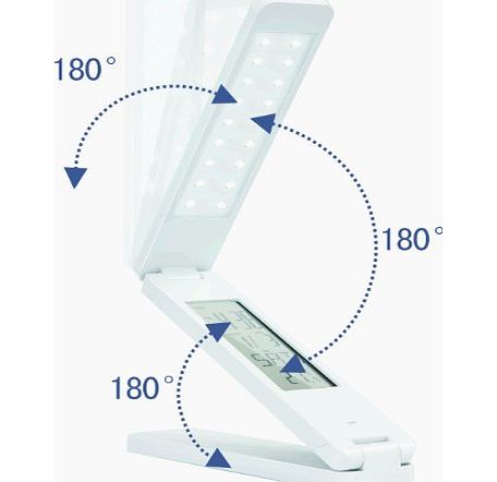 Kosnic Led Folding Lamp, Reading, Calendar, Desk, Handheld, Wall Mounted, USB, Clock, Temperature, Alarm, Eco Friendly Camping Led Light, Z Lamp