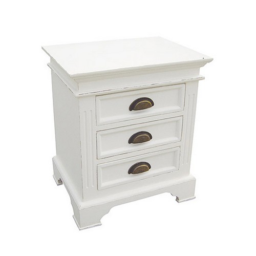 White 3 Drawer Bedside Cabinet 916.414