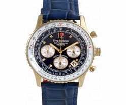 Krug Baumen Air Traveller Diamond Blue Dial Blue