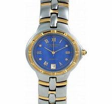 Krug Baumen Regatta 4 Diamond Blue Dial Two Tone