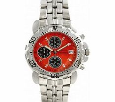 Krug Baumen Sportsmaster Orange Chronograph Watch