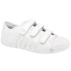 Male Moulton Strap Leather Upper Fashion Trainers in White