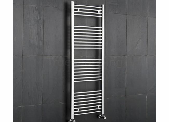 KUDOX  Premium Chrome Curved Heated Bathroom Towel Radiator Rail 1500mm x 500mm