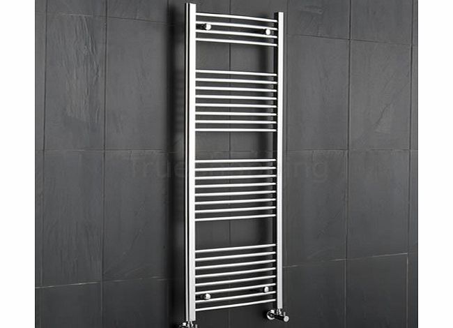 KUDOX  Premium Chrome Curved Heated Bathroom Towel Radiator Rail 600mm x 1500mm