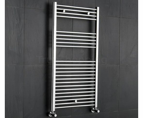 KUDOX  Premium Chrome Flat Heated Bathroom Towel Radiator Rail 600mm x 1200mm